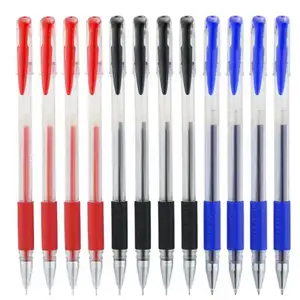 10pc blue black red color 0.5 mm straight liquid cute gel pens set student study wholesale custom long gel pens back to school