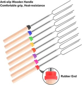 BBQ Công Cụ Mở Dài Hot Dog Cắm Trại Xiên Thép Không Gỉ Thịt Nướng Dforks <span class=keywords><strong>Marshmallow</strong></span> Rang Gậy Cho Lửa Pit Kit - Product Image 2