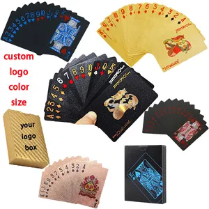 Cartas de póker de arte impresas, 300gsm, 45 tarjetas de Tarot a todo Color, personalizadas, con guía, logotipo personalizado, Color negro, Plástico