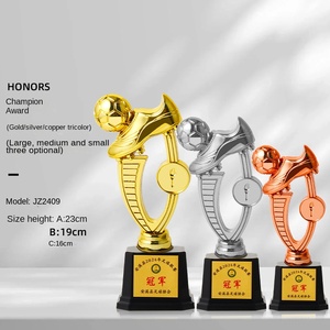 Trofeo per Torneo <span class=keywords><strong>a</strong></span> Tema Calcistico Direttamente dalla Fabbrica, Design Personalizzato con Foglia d'Oro, Premio Creativo per il Miglior Marcatore di Eventi Sportivi, in Plastica - Product Image 1