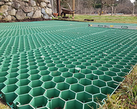 Dalle Alvéolaire en PEHD Haute Résistance JNZ pour Gazon, Grille de Pavage Interlock Diamant, Tapis de Plantation en Plastique pour Jardin, Allée Moderne et Parking