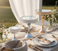 Présentoir de table à desserts en cristal pour mariage, boîte de rangement décorative pour desserts et cosmétiques, grand support à gâteaux, table artisanale