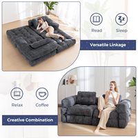 Sofá de Espuma Comprimida al Vacío 2 en 1, Sofá Cama Plegable, Sofá Individual Reclinable de Tela para Sala de Estar, Silla para Sala de Estar
