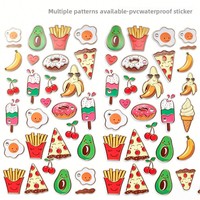 Autocollants alimentaires en PVC de style minimaliste moderne, pour étudiants, décoration DIY, imperméables, écologiques, réutilisables, vente en gros