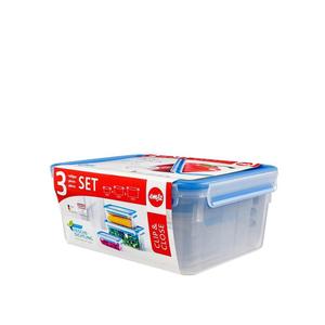 EMSA Frischhaltedosenset Clip & Close 1,0l/2,3l/3,7l 3teilig Blau - Product Image 1