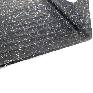 豪华压铸铝制炊具合金平底煎锅花岗岩涂层不粘烤盘电磁炉 - Product Image 5