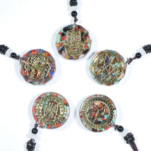 Collar con colgante de orgonita, colgante de resina de cubo de Metatron, cristal curativo, Chakra de Geometría Sagrada - Product Image 1