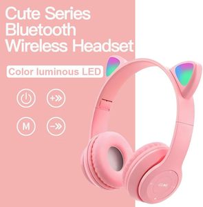 Audífonos Plegables Rosados con Diseño de Gato, con Bajos Reforzados 5.4 y Resistencia al Agua IPX3 para Niñas, Auriculares Divertidos con Orejas de Gato - Product Image 1