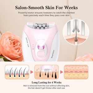 Épilateur électrique Keda KD-216 pour femmes, appareil d'épilation portable rechargeable par USB, écran LED, étanche IPX4, lavable, rose - Product Image 5