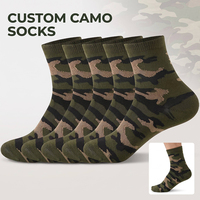 Chaussettes de sport camouflage personnalisées, motif camouflage, tricot doux, logo personnalisé, OEM ODM pour hommes, sports de plein air, usage quotidien