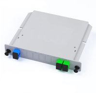 Splitter PLC Plug-in SC UPC 1*2 Berkualitas Tinggi, Kaset LGX Serat Optik untuk Jaringan FTTH GPON EPON 5G