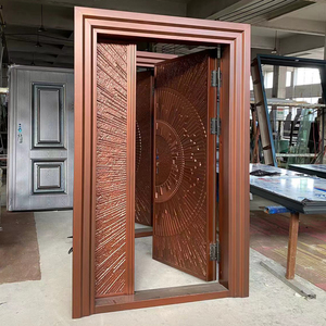 Techtop thiết kế truyền thống hoàn thành công nghiệp phong cách cắt laser thép cửa vòm rèn sắt biệt thự cổng cho bên ngoài ứng dụng - Product Image 2