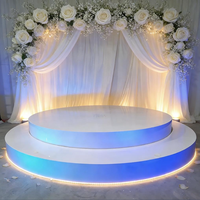 Scène de mariage extérieure populaire élégante LED scène de mariage acrylique en verre plexiglas transparent