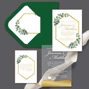 2021 creativo LED acrílico Tarjeta de invitación de boda Ceremonia de Apertura de negocios