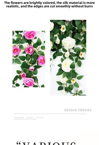 <span class=keywords><strong>Guirnalda</strong></span> <span class=keywords><strong>de</strong></span> Rosas Artificiales <span class=keywords><strong>de</strong></span> Plástico, 175 cm, Decoración para Techo, Cubre Ductos <span class=keywords><strong>de</strong></span> Aire Acondicionado, Balcón, Multiusos - Product Image 6