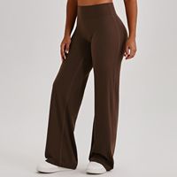 Pantalon large pour femme avec logo personnalisé, taille haute, pour yoga, entraînement, vêtements décontractés 4002