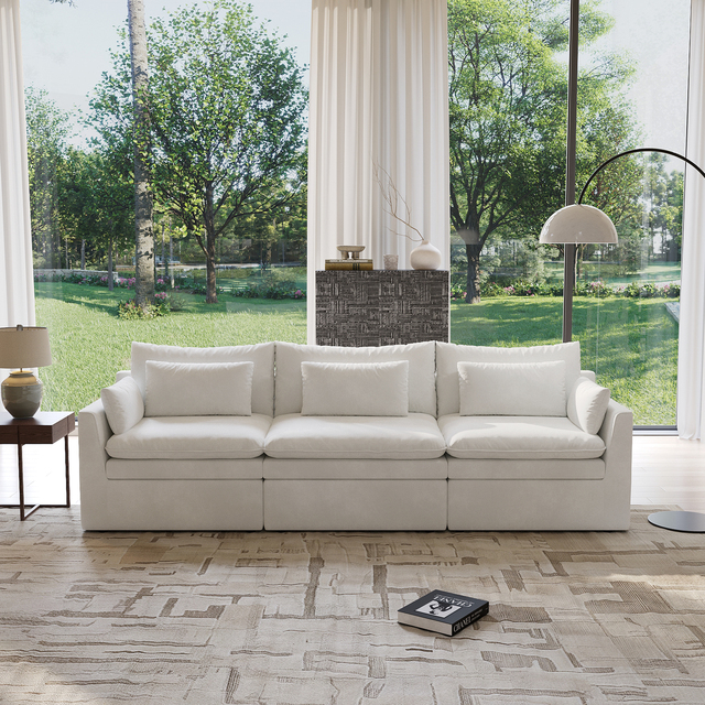 ATUNUS Nordic Style Modular Sectional Corner Couch Sofa Linen-Like Fabric with Sponge Couch Sofa  for Living Room Furniture