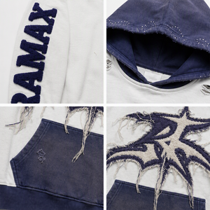 Sweat-shirt à capuche oversize pour homme RAMAX, 100% coton molletonné, streetwear, avec logo sur le devant et poche kangourou - Product Image 3