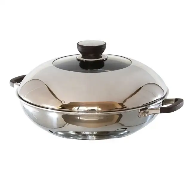 3ply Stainless Steel Non stick Pan No Oil Smoke Cookware Cooking Wok for Restaurant