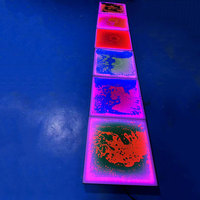 Carreaux interactifs sensibles à la pression d'éclairage de couleurs RVB à distance Tuiles sensorielles liquides illuminées Piste de danse en lave 3D LED pour enfants