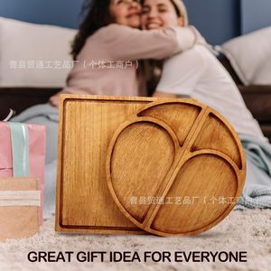 Tabla de madera en forma de corazón para servir carne, plato para fiestas y cocina, bandeja de corte y servir de color sólido. - Product Image 2