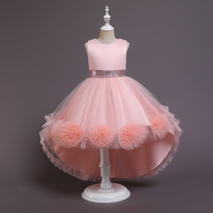 Último Modelo 2026 Vestido de Princesa con Cola de Flores para Niñas, Vestido Esponjoso Personalizado al por Mayor para Espectáculos de Piano Infantiles - Product Image 1