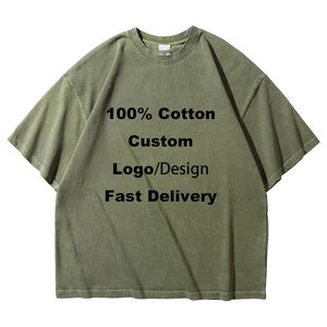 Haute qualité 100% coton personnalisé vierge poids lourd surdimensionné régulier ou épaule goutte impression Logo T-Shirts pour homme et femme - Product Image 1