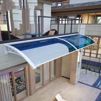 Auvent en feuille de polycarbonate imperméable de style classique pour porte d'entrée de magasin
