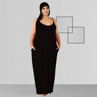 Vêtements d'été pour femmes Nouveautés Couleur unie Sling Loose Long Plus Size Robes pour femmes