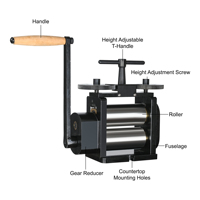 Machine à laminer 160 mm 750 W pour la fabrication de bijoux en or et en argent, lamination de fil plat et rond avec interrupteur marche/arrêt.