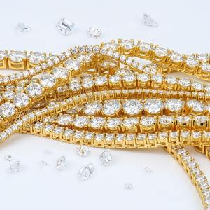 قلادة تنس نسائية متعددة الألوان من الموزانيت 0.1-1 قيراط، مصنوعة من الفضة الإسترلينية عيار 925، مجوهرات راقية للخطوبة والزفاف - Product Image 5