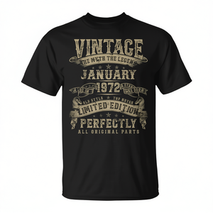 T-shirt vintage per il compleanno di gennaio 1972, edizione limitata, perfettamente originale in tutti i suoi componenti - Product Image 2