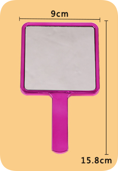 miroir de maquillage carré rose vif