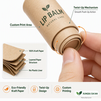Tube de rouge à lèvres en papier kraft écologique résistant à l'huile, emballage en carton pour gloss à lèvres, stick déodorant, boîte cosmétique