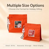 Pochettes à fermeture éclair personnalisées pour Noël avec cordon de serrage et breloque bonhomme de neige pour l'emballage de cadeaux de fin d'année