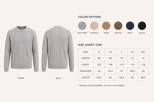 Maglione Classico da <span class=keywords><strong>Uomo</strong></span> Personalizzato con LOGO, Pullover in Puro <span class=keywords><strong>Cotone</strong></span> a Maniche Lunghe, Stile Casual - Product Image 4