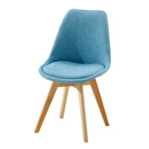 Chaises de salle à manger Chaises de salon modernes en tissu Chaise <span class=keywords><strong>patchwork</strong></span> en bois massif avec pieds en bois - Product Image 4