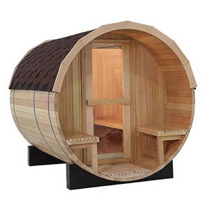 <span class=keywords><strong>Kit</strong></span> de <span class=keywords><strong>Sauna</strong></span> Exterior de Lujo para 5-6 Personas, <span class=keywords><strong>Sauna</strong></span> de Barril de Cedro Canadiense con Porche Frontal - Product Image 3