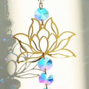 2026 nouvelle vente chaude pierre naturelle attrape-soleil cristal vent carillon améthyste Lotus pendentif <span class=keywords><strong>fenêtre</strong></span> jardin fête décoration carillons éoliens - Product Image 4