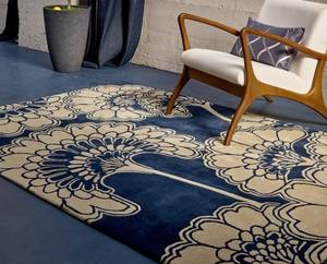 Alfombra Persa de Lana 100% de Diseño, Multicolor, Floral, Tradicional, Hecha a Mano, Azul/Marfil, Decoración Moderna para el Hogar - Product Image 6