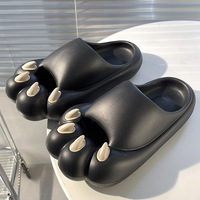 Sandales et pantoufles d'été Eva à motif griffe de chat et griffe du diable, style dessin animé, pour intérieur, à semelle épaisse