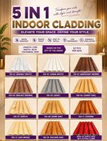 Panel Dinding WPC Desain Modern Harga Pabrik Pemasangan Mudah Tahan Api Motif Garis Kotak PVC untuk Dekorasi Hiburan