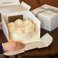 Supports de gâteaux personnalisés écologiques et biodégradables avec poignée en ruban pour gâteaux d'anniversaire, cheesecakes basques, pâtisseries et sushis