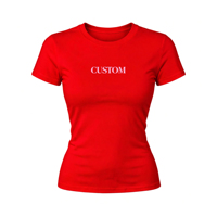 T-shirts personnalisés en gros pour femmes, avec impression et design graphique, col rond, coupe ajustée, manches courtes, extensibles, t-shirts vierges