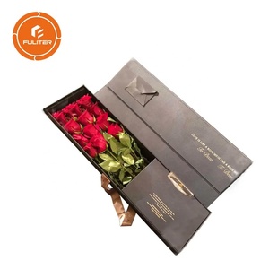 Boîtes à fleurs personnalisées pour bouquets de roses éternelles à longue tige, emballage artisanal rectangulaire - Product Image 4