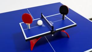 <span class=keywords><strong>Table</strong></span> de tennis de <span class=keywords><strong>table</strong></span> pliable en MDF de marque C-TOP, mini, bleue/couleur personnalisée, <span class=keywords><strong>hauteur</strong></span> de 190 mm, 15 kg, pour usage domestique - Product Image 5