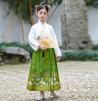 Ensemble Hanfu chinois pour garçons et filles, costume traditionnel Tang printemps-automne, super jupe Ruqun féerique, jupe visage de cheval, costume ancien pour enfants