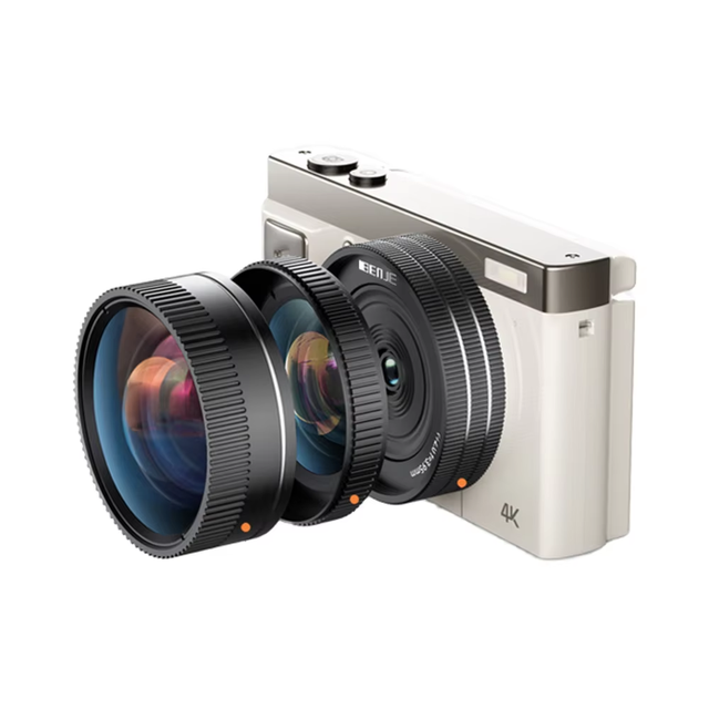 BENJIE 4K Digital Video Camera Anti-Shake with Wide-Angle Lens and 3' IPS Flip Screen CMOS Sensor