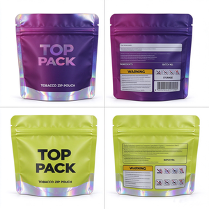 Pochette zippée mate holographique sur mesure OEM à faible MOQ pour l'emballage de compléments alimentaires et de poudres végétales - Product Image 4