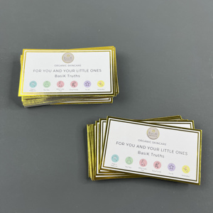 Tarjetas de agradecimiento personalizadas de 5x9 cm con lámina dorada, iconos, cupón de descuento, código QR, información de contacto social, tarjetas de visita. - Product Image 5